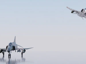 Mcdonnell Douglass F-4E Phantom jet fighter 3D Model