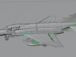 Mcdonnell Douglass F-4E Phantom jet fighter 3D Модель