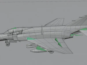 Mcdonnell Douglass F-4E Phantom jet fighter 3D Model