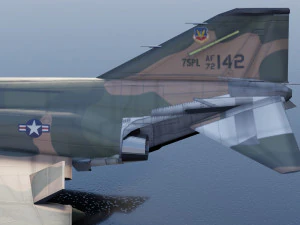 Mcdonnell Douglass F-4E Phantom jet fighter 3D Model