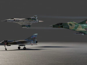 Caccia a reazione lowpoly Dassault Mirage III Modello 3D