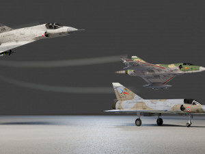 Dassault Mirage III lowpoly jet fighter Modello 3D