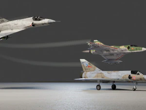 Caccia a reazione lowpoly Dassault Mirage III Modello 3D