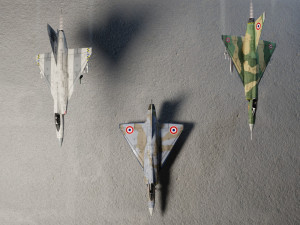 Dassault Mirage III lowpoly jet fighter Modello 3D