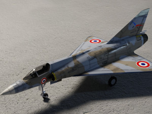 Dassault Mirage III lowpoly jet fighter Modello 3D