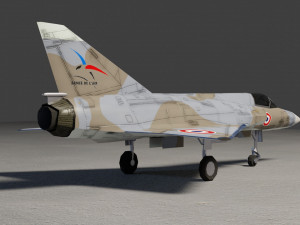 Dassault Mirage III lowpoly jet fighter Modello 3D