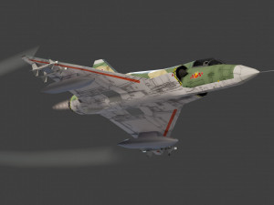 Dassault Mirage III lowpoly jet fighter Modello 3D