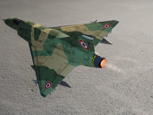 Dassault Mirage III lowpoly jet fighter Modello 3D
