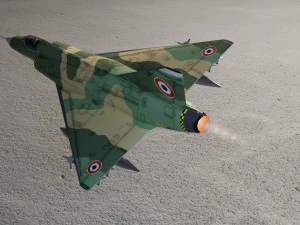 Caccia a reazione lowpoly Dassault Mirage III Modello 3D