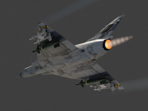 Dassault Mirage III lowpoly jet fighter Modello 3D