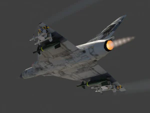 Caccia a reazione lowpoly Dassault Mirage III Modello 3D