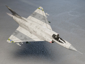 Dassault Mirage III lowpoly jet fighter Modello 3D