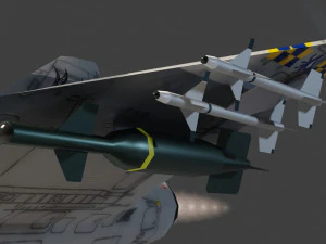 Caccia a reazione lowpoly Dassault Mirage III Modello 3D