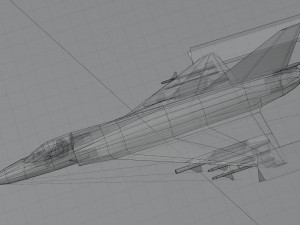 Dassault Mirage III lowpoly jet fighter Modello 3D