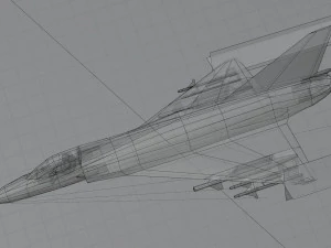 Caccia a reazione lowpoly Dassault Mirage III Modello 3D