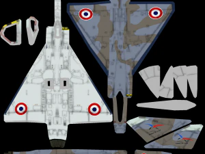 Caccia a reazione lowpoly Dassault Mirage III Modello 3D