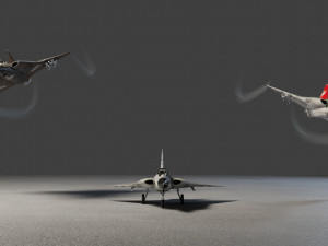 Saab JAS-35 Draken lowpoly jet fighter Model 3D
