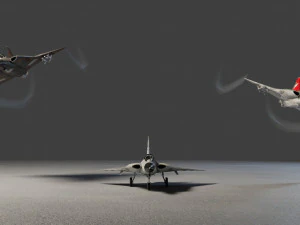 Saab JAS-35 Draken lowpoly jet fighter 3D Model