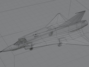 Saab JAS-35 Draken lowpoly jet fighter Model 3D