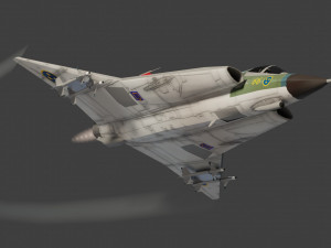 Saab JAS-35 Draken lowpoly jet fighter Model 3D
