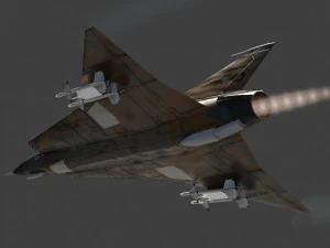 Saab JAS-35 Draken lowpoly jet fighter 3D Model