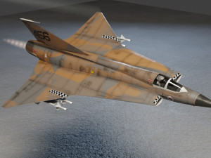 Saab JAS-35 Draken lowpoly jet fighter Model 3D