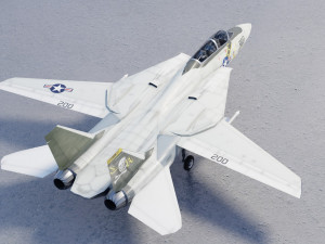 Grumman F-14 Tomcat lowpoly jet fighter 3D Model