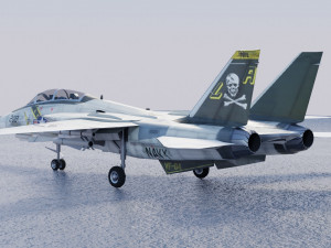Grumman F-14 Tomcat lowpoly jet fighter 3D Model