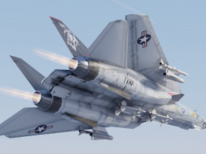 Grumman F-14 Tomcat lowpoly jet fighter 3D Model