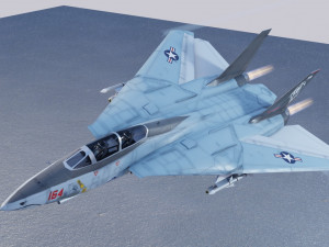 Grumman F-14 Tomcat lowpoly jet fighter 3D Model