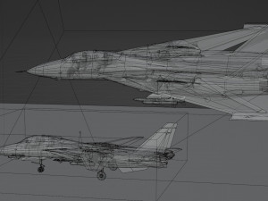 Grumman F-14 Tomcat lowpoly jet fighter 3D Model