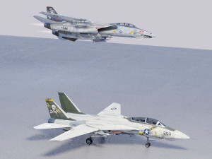 Grumman F-14 Tomcat lowpoly jet fighter 3D Model