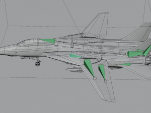 Grumman F-14 Tomcat lowpoly jet fighter 3D Model