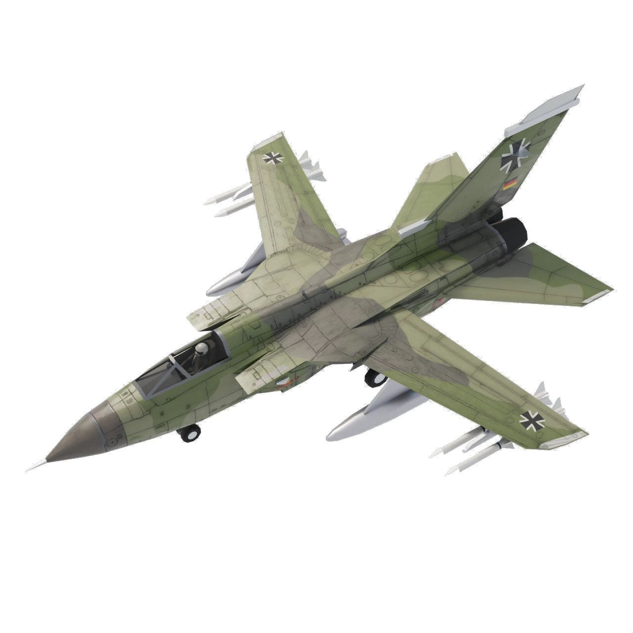 Panavia Tornado lowpoly jet fighter 3D Model .c4d .max .obj .3ds .fbx .stl .blend