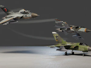 Panavia Tornado lowpoly jet fighter 3D Model