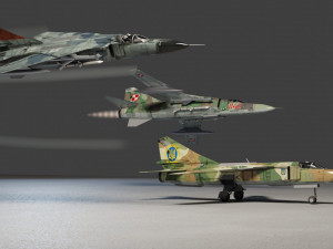 MIG-23 Flogger lowpoly jet fighter 3D मॉडल