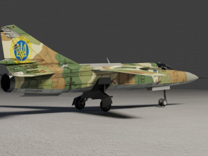 MIG-23 Flogger lowpoly jet fighter 3D मॉडल