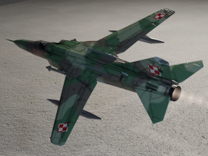 MIG-23 Flogger lowpoly jet fighter 3D मॉडल