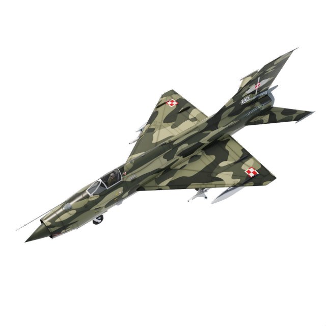 MIG-21 Fishbed lowpoly fighter 3Dモデル .c4d .max .obj .3ds .fbx .stl .blend 