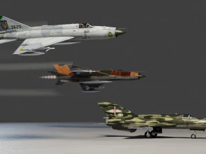 MIG-21 Fishbed lowpoly fighter 3D Model