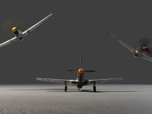 North American P-51 Mustang lowpoly WW2 fighter 3D 模型