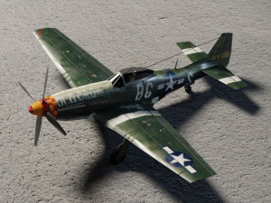 North American P-51 Mustang lowpoly WW2 fighter 3D 模型