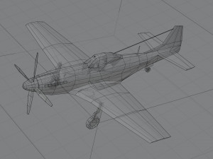 North American P-51 Mustang lowpoly WW2 fighter 3D 模型