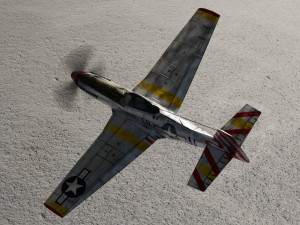 North American P-51 Mustang lowpoly WW2 fighter 3D 模型