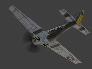 North American P-51 Mustang lowpoly WW2 fighter 3D 模型
