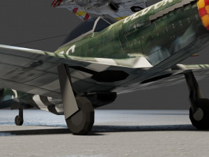North American P-51 Mustang lowpoly WW2 fighter 3D 模型