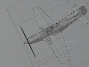 North American P-51 Mustang lowpoly WW2 fighter 3D 模型