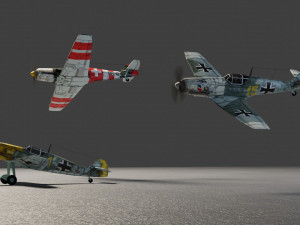 Messerschmitt BF-109 lowpoly WW2 fighter 3D Model