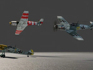 Messerschmitt BF-109 lowpoly WW2 fighter 3D Model