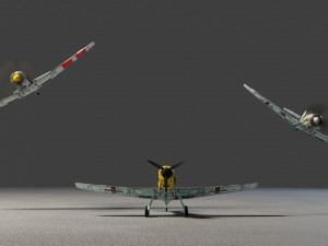 Messerschmitt BF-109 lowpoly WW2 fighter 3D Model